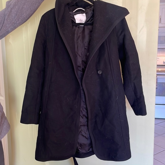 Wilfred virgin wool & cashmere coat robe style coat with hood - Picture 1 of 2